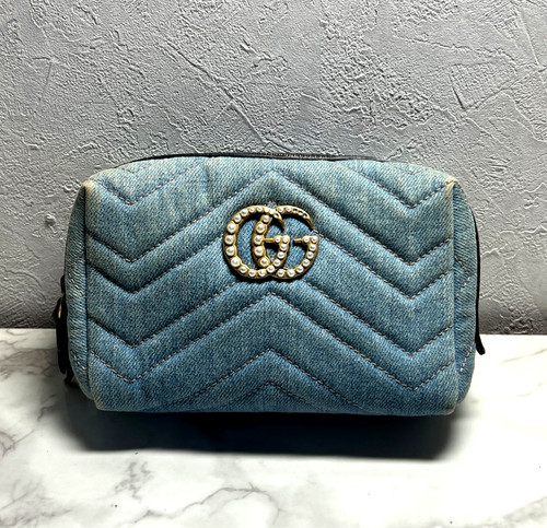 Gucci marsupio cosmetico blu