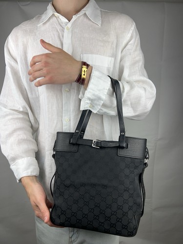 Borsa gucci tela nera - gucci, in